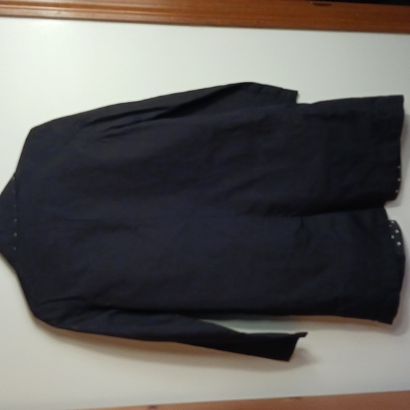 🏷5/25 Black Button Down Trench Coat Medium Box 10 - Picture 6 of 6